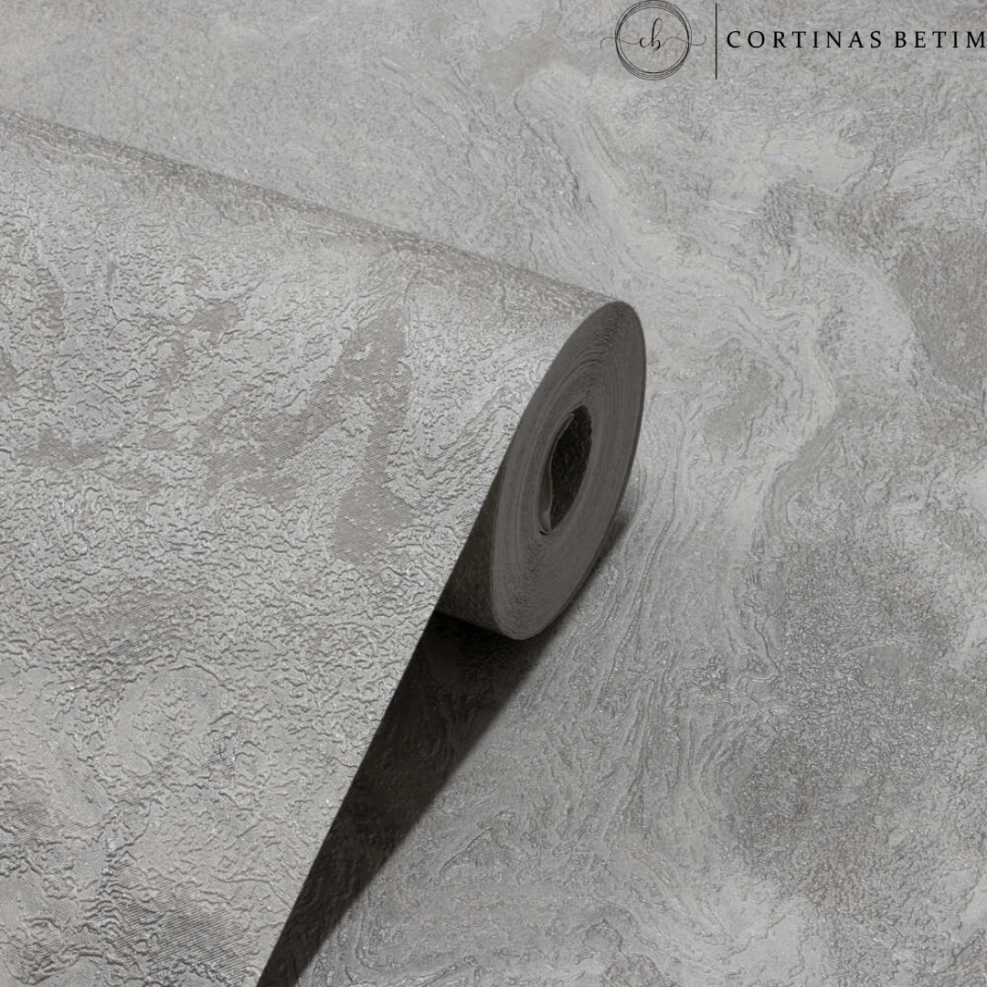 PAPEL DE PAREDE VINÍLICO EFEITO MÁRMORE CINZA PDL4618
