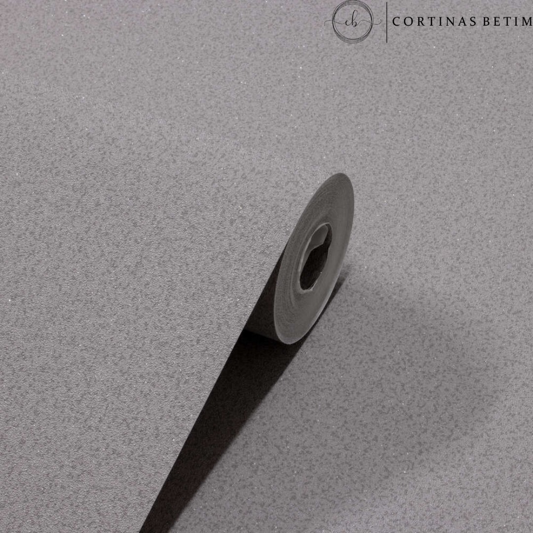 PAPEL DE PAREDE VINÍLICO TIPO MICA CINZA C/ BRILHO PDL0163