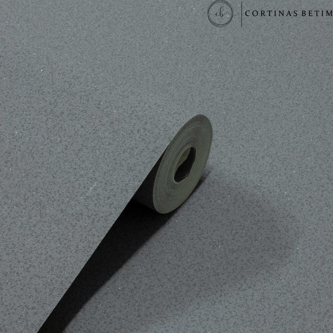 PAPEL DE PAREDE VINÍLICO TIPO MICA CINZA ESCURO C/ BRILHO PDL0164