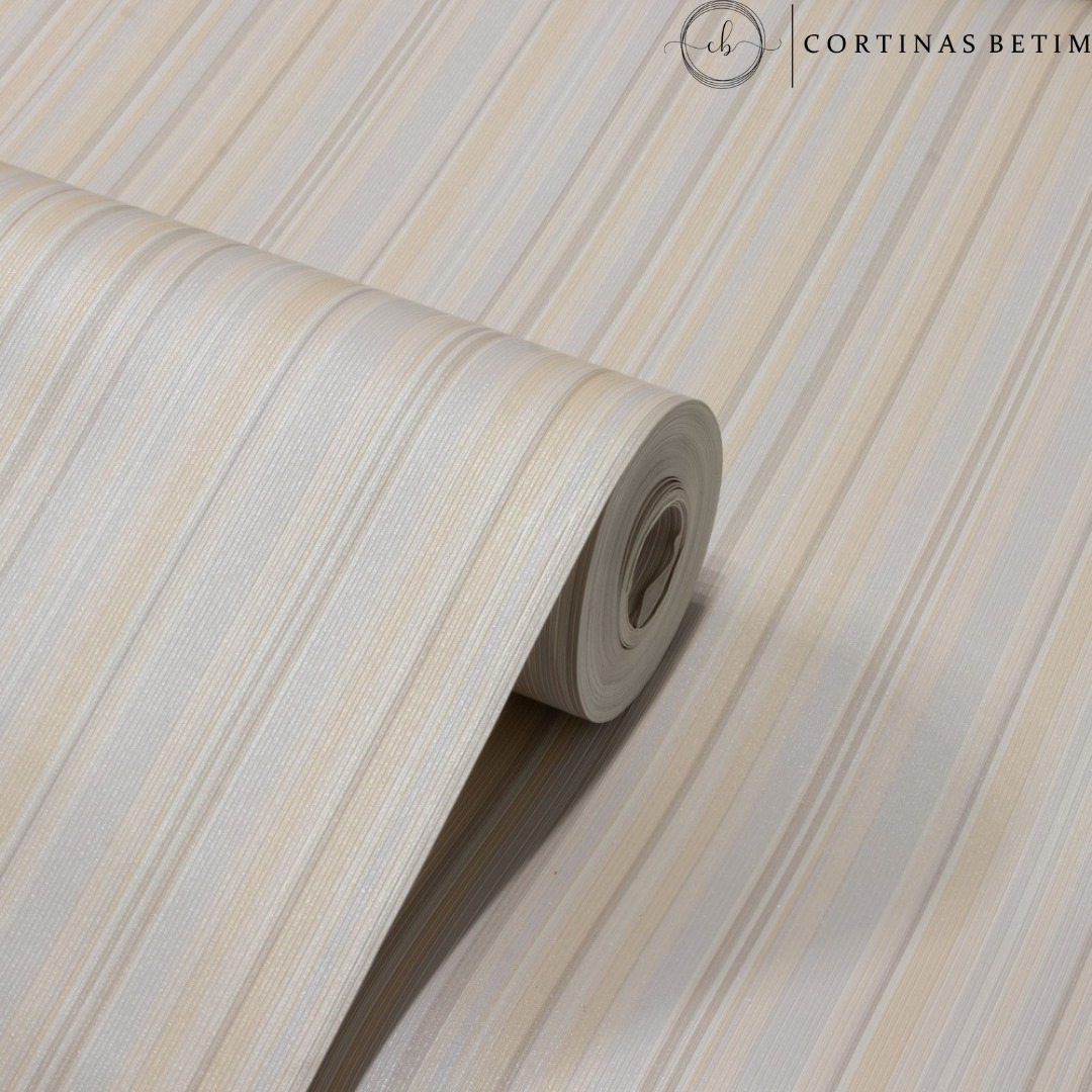 PAPEL DE PAREDE VINILICO LISTRAS AZUL C/ MARFIM PDS1607