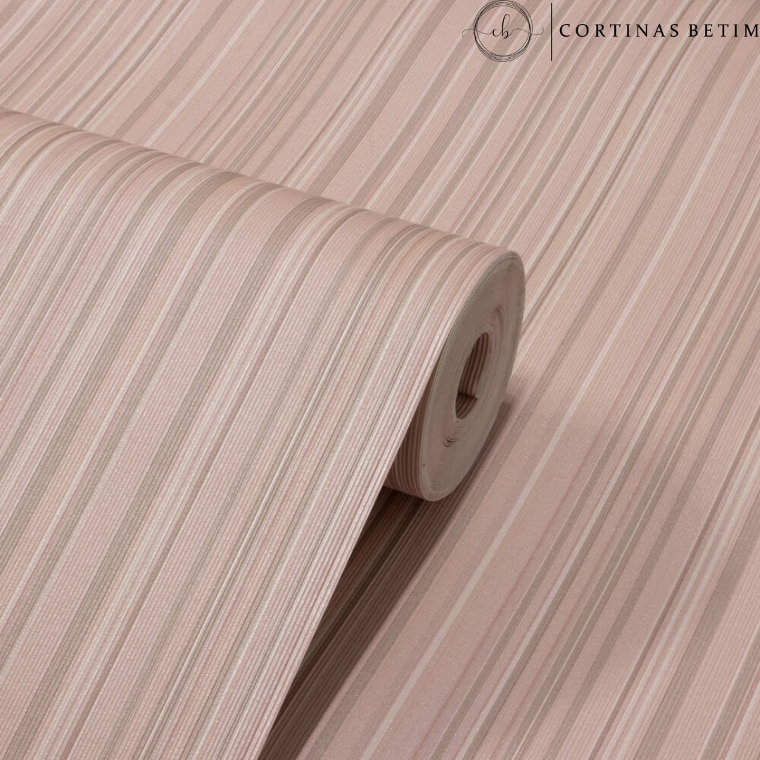 PAPEL DE PAREDE VINILICO LISTRAS ROSA PDS1610