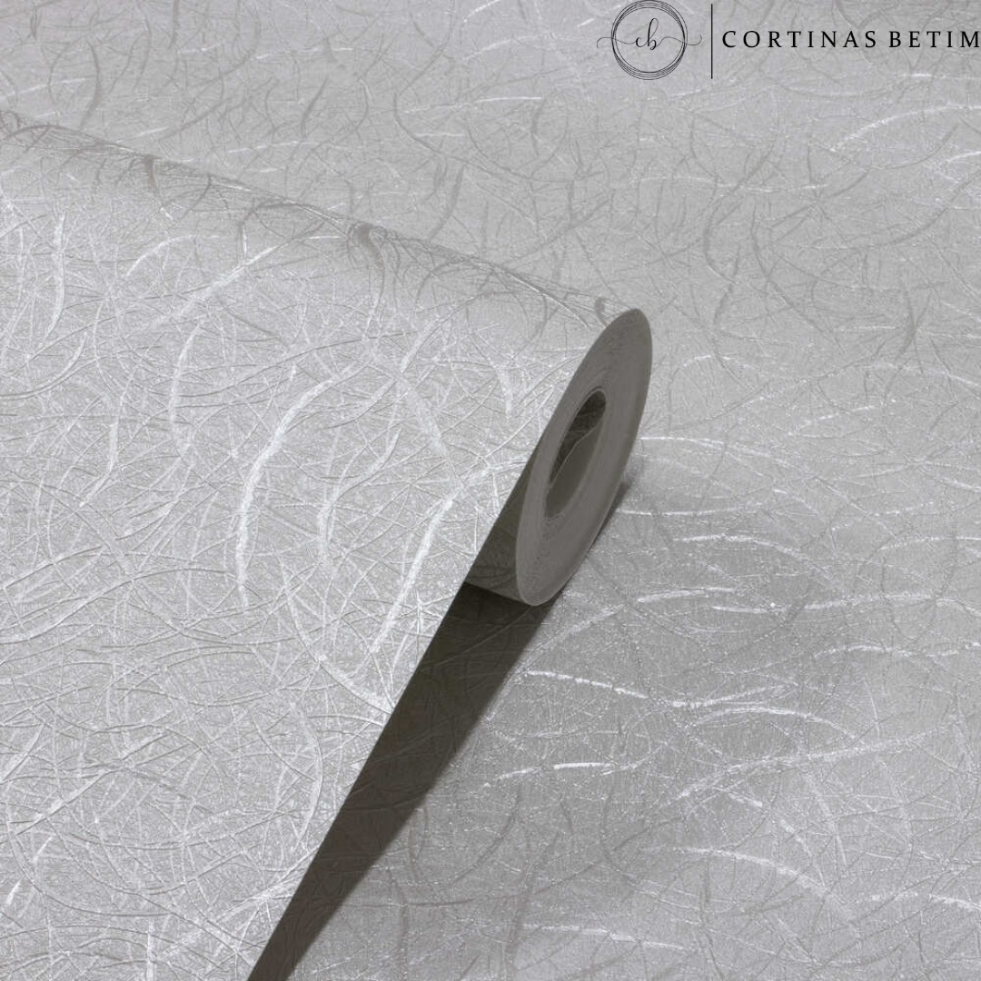PAPEL DE PAREDE VINILICO RISCADOS CINZA PDL0207
