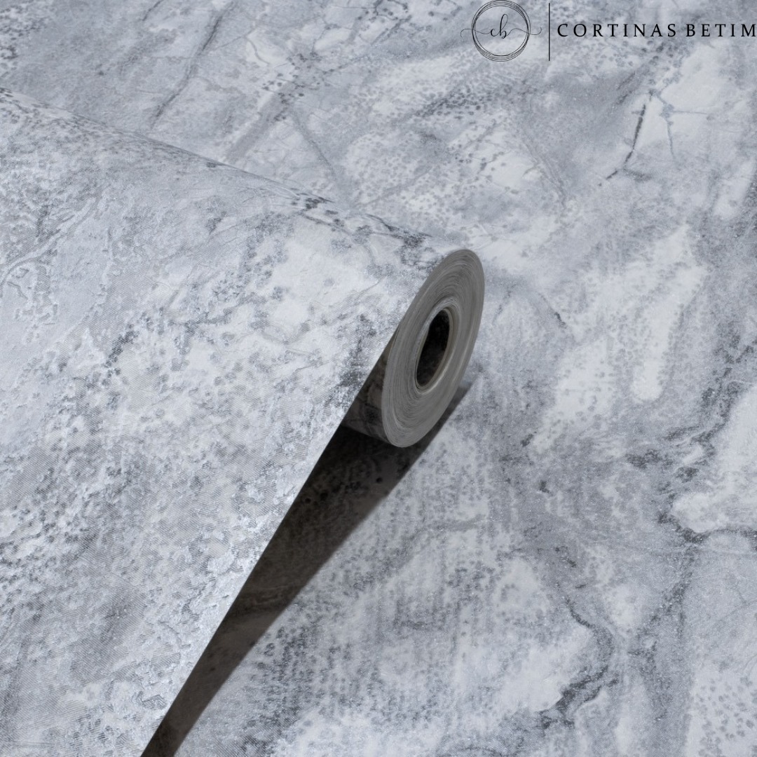 PAPEL DE PAREDE VINILICO MÁRMORE CINZA PDL8101