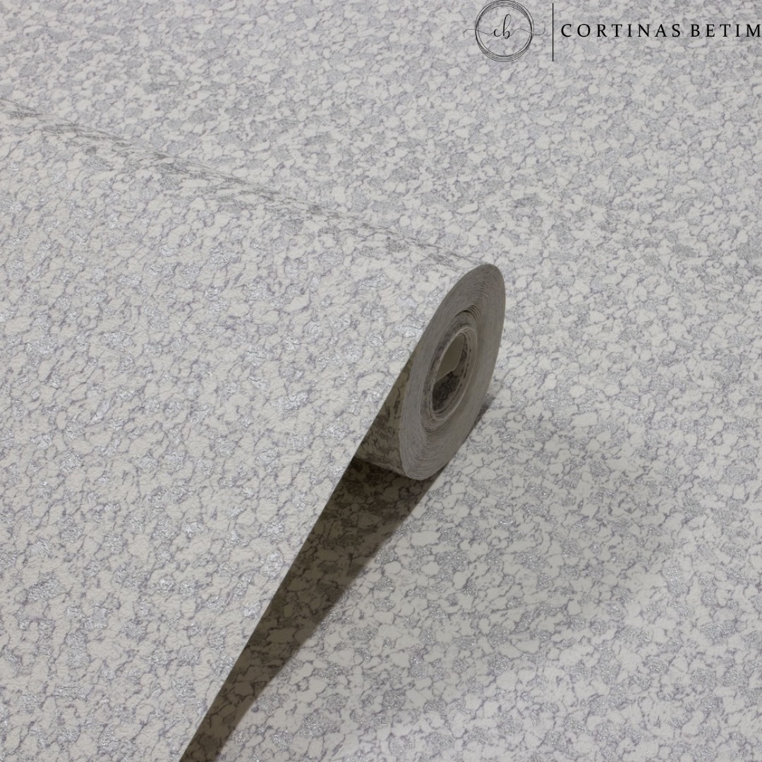 PAPEL DE PAREDE VINILICO TIPO MICA CINZA C/ PRATA PDILA68