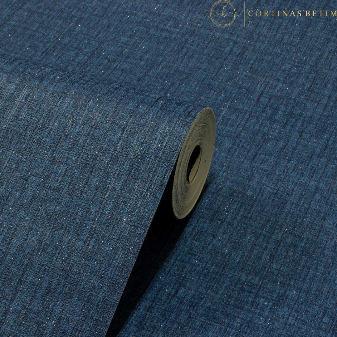 PAPEL DE PAREDE VINILICO LINHO AZUL ESCURO PDI03ML