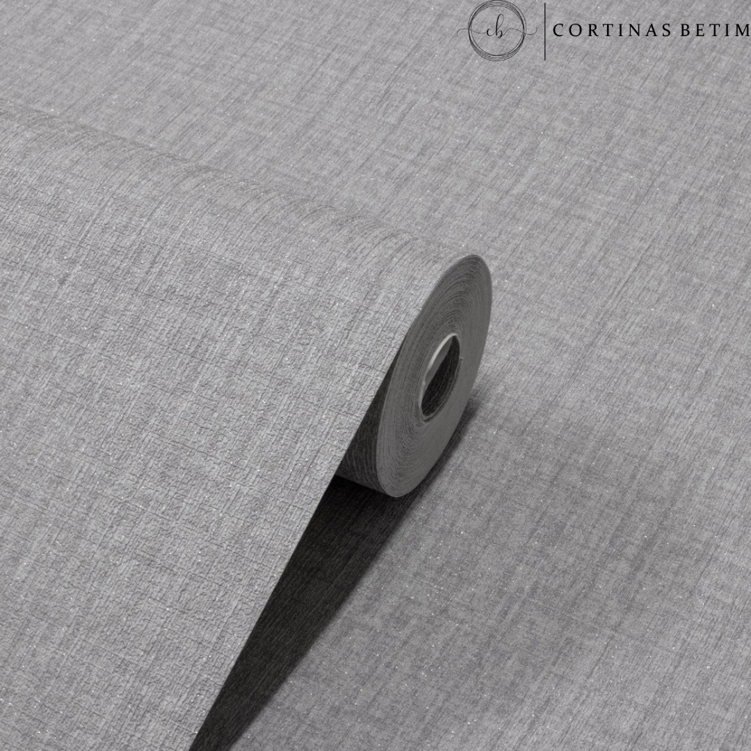 PAPEL DE PAREDE VINILICO LINHO CINZA PDI05ML