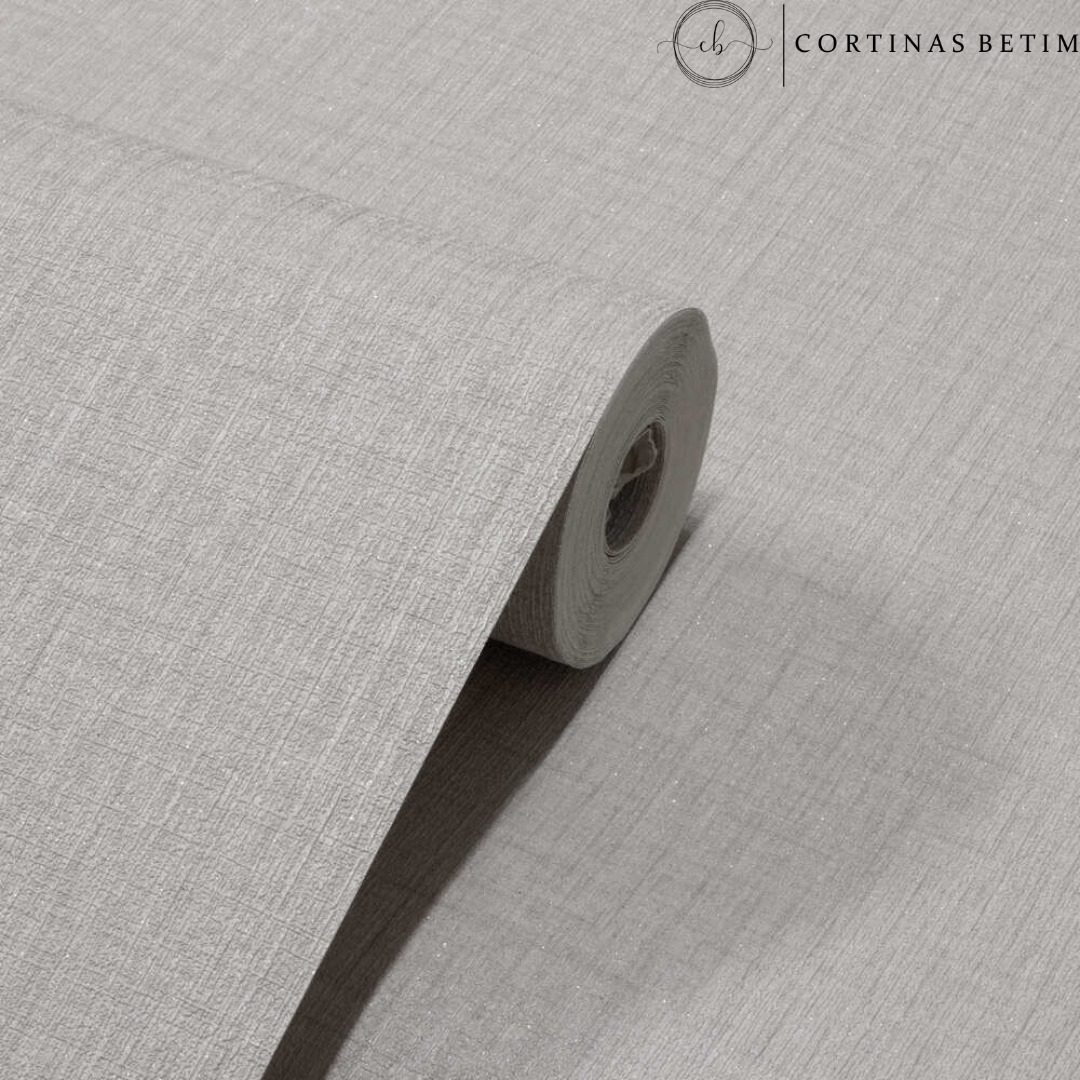 PAPEL DE PAREDE VINILICO LINHO CINZA CLARO PDI08ML
