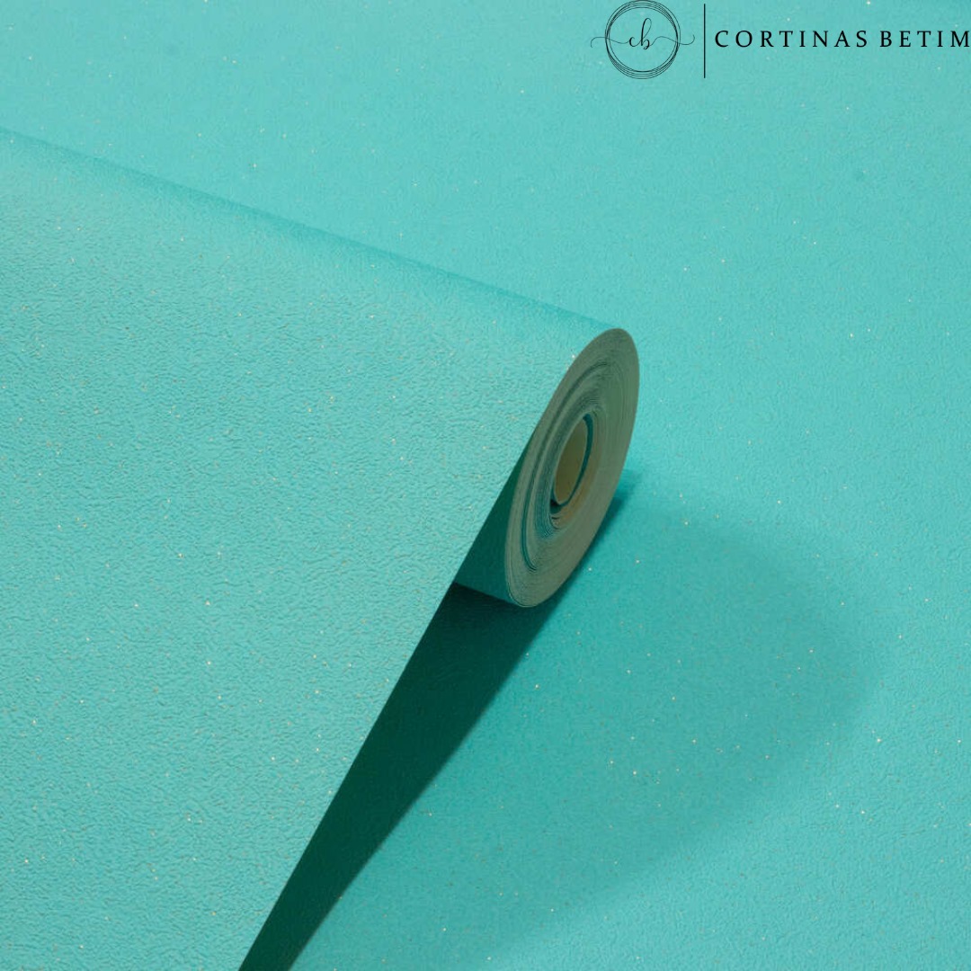 PAPEL DE PAREDE VINÍLICO LINHO AZUL C/ GLITTER DOURADO PDI0016
